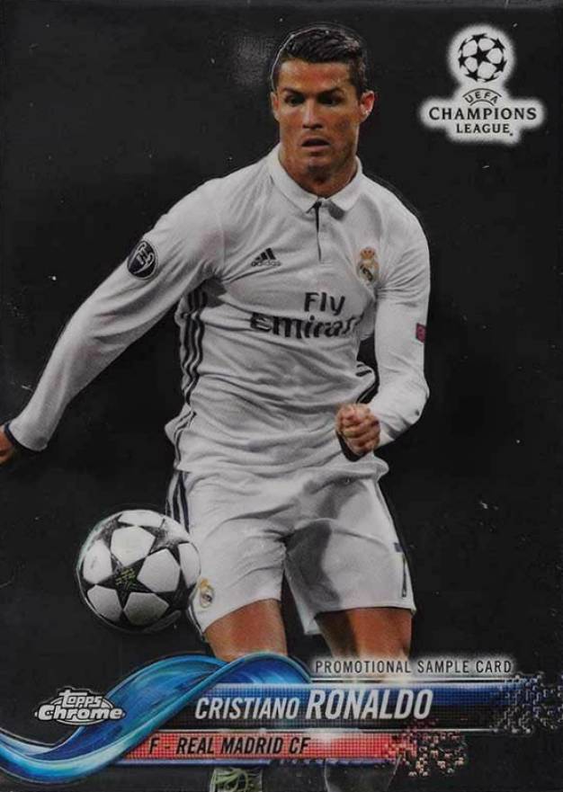 2017 Topps Chrome UEFA Champions League Promotional Sample Cristiano Ronaldo #CR Soccer Card