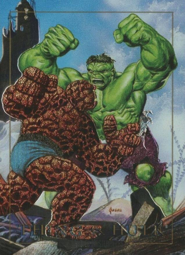 1992 Marvel Masterpieces Battle Spectra Thing vs. Hulk #1-D Non-Sports Card
