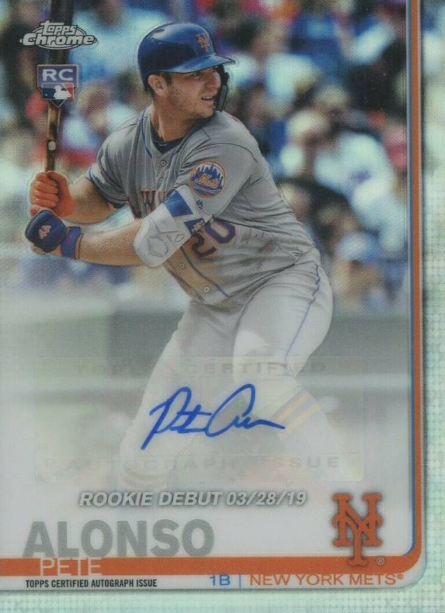 2019 Topps Chrome Update Rookie Debut Autograph Pete Alonso #PA Baseball Card