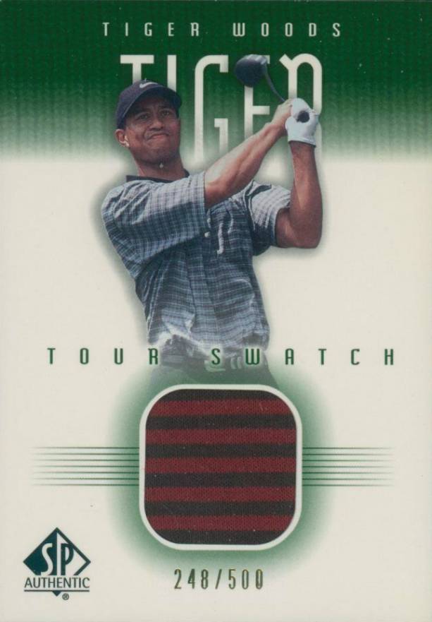 2001 SP Authentic Tour Swatch Tiger Woods #TW-TS Golf Card