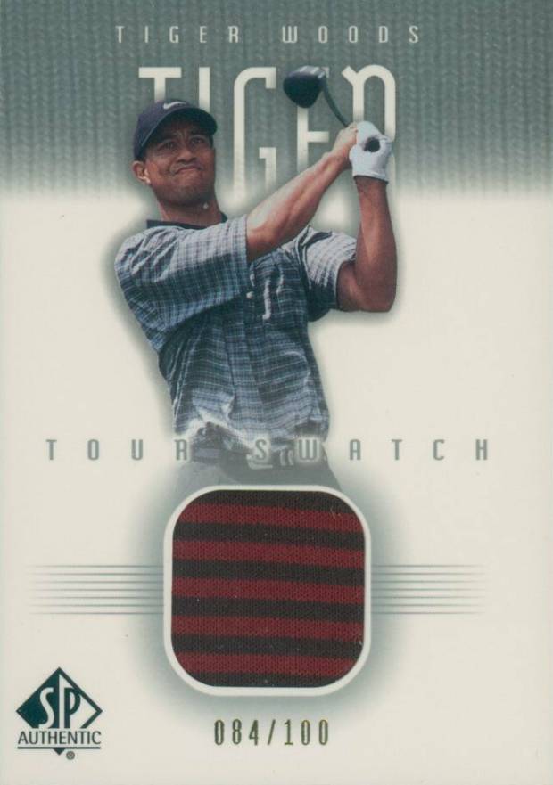 2001 SP Authentic Tour Swatch Tiger Woods #TW-TS Golf Card
