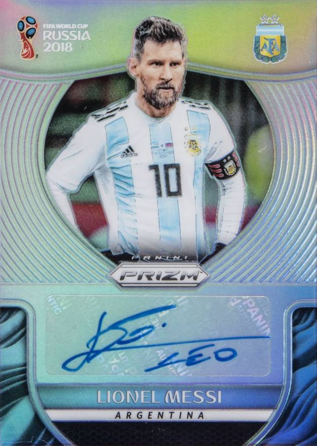 2018 Panini Prizm World Cup Signatures Lionel Messi #S-LM Soccer Card