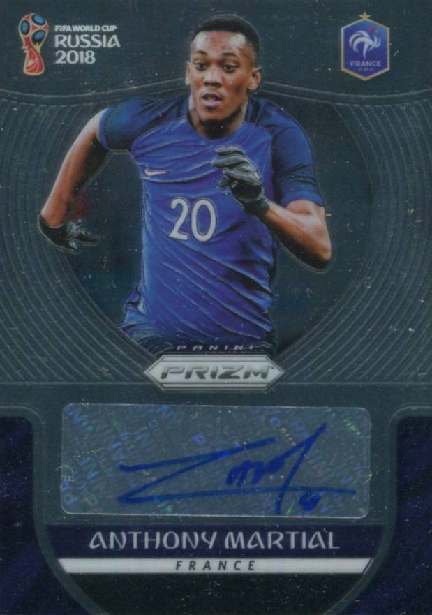 2018 Panini Prizm World Cup Signatures Anthony Martial #S-AM Soccer Card