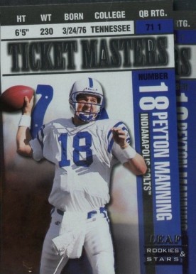 1998 Leaf R & S Ticket Masters Manning/Faulk #16 Football Card