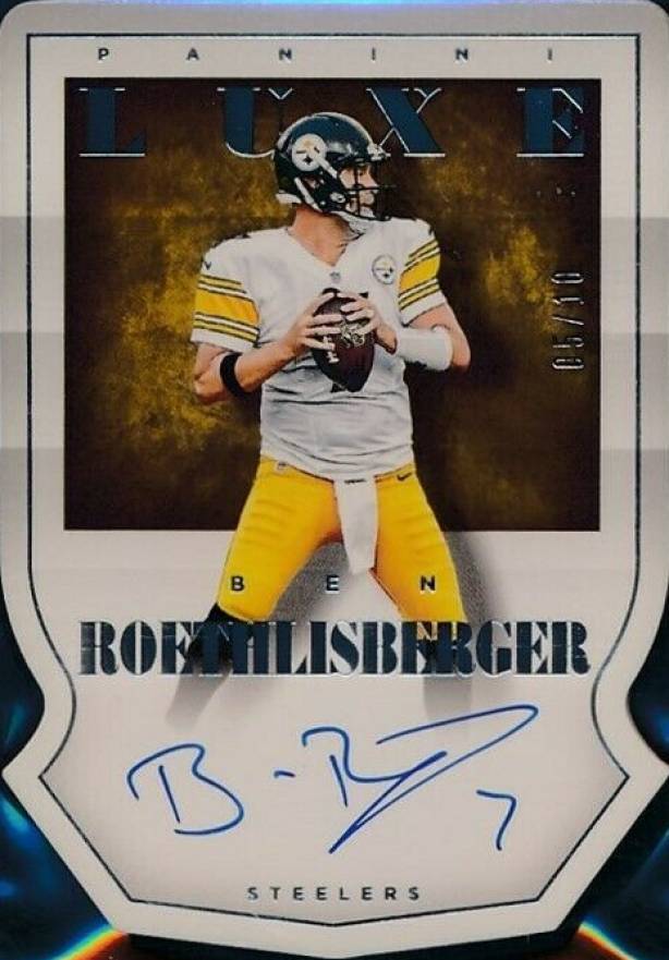 2015 Panini Luxe Die-Cut Rookie Autographs Ben Roethlisberger #DCBR Football Card