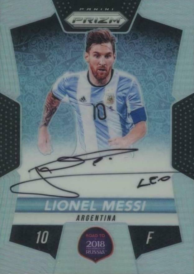 2018 Panini Prizm World Cup Road to the World Cup Autographs Lionel Messi #RWLM Soccer Card