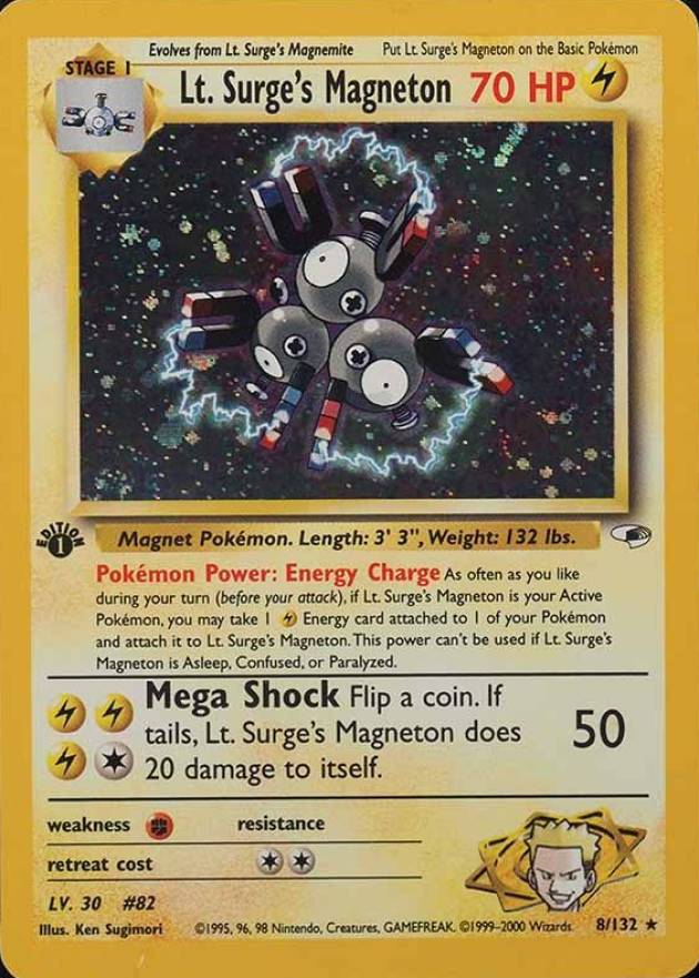 2000 Pokemon Gym Heroes  Lt. Surge's Magneton #8 TCG Card