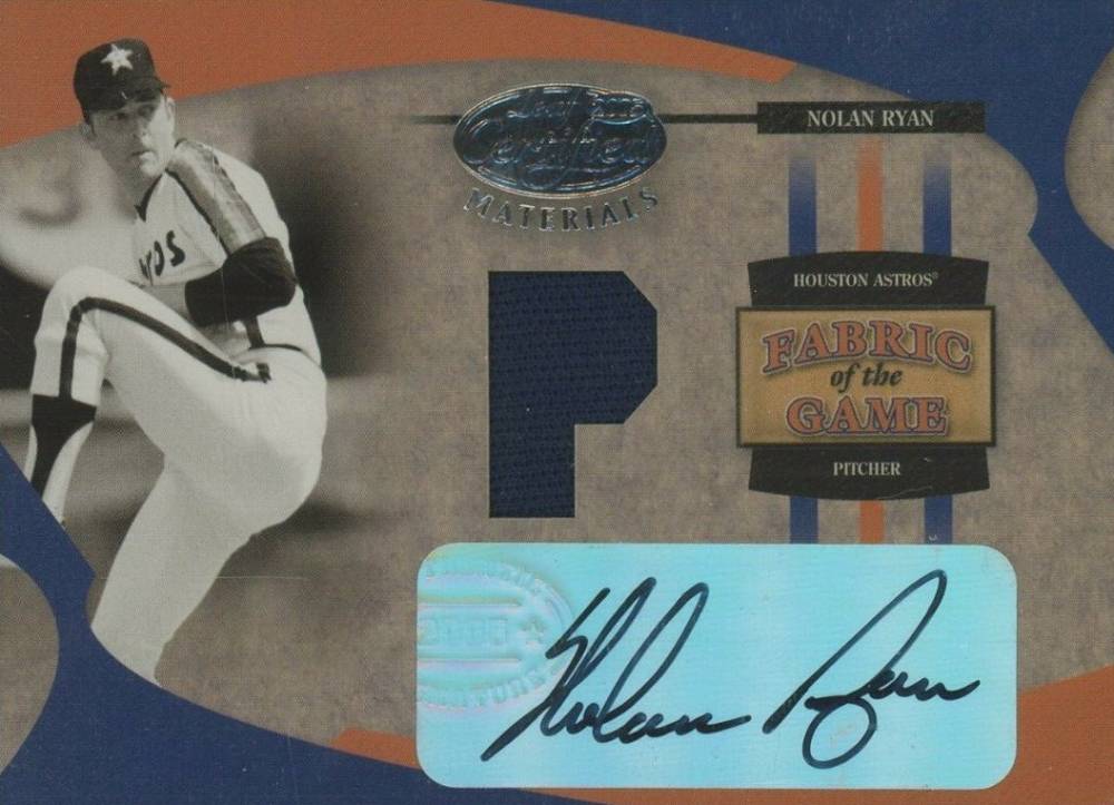 2005 Leaf Certified Materials Fabric of the Game Nolan Ryan #FG-82 Baseball Card