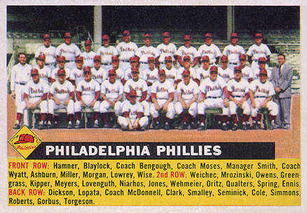 1956 Topps Philadelphia Phillies #72wL Baseball Card