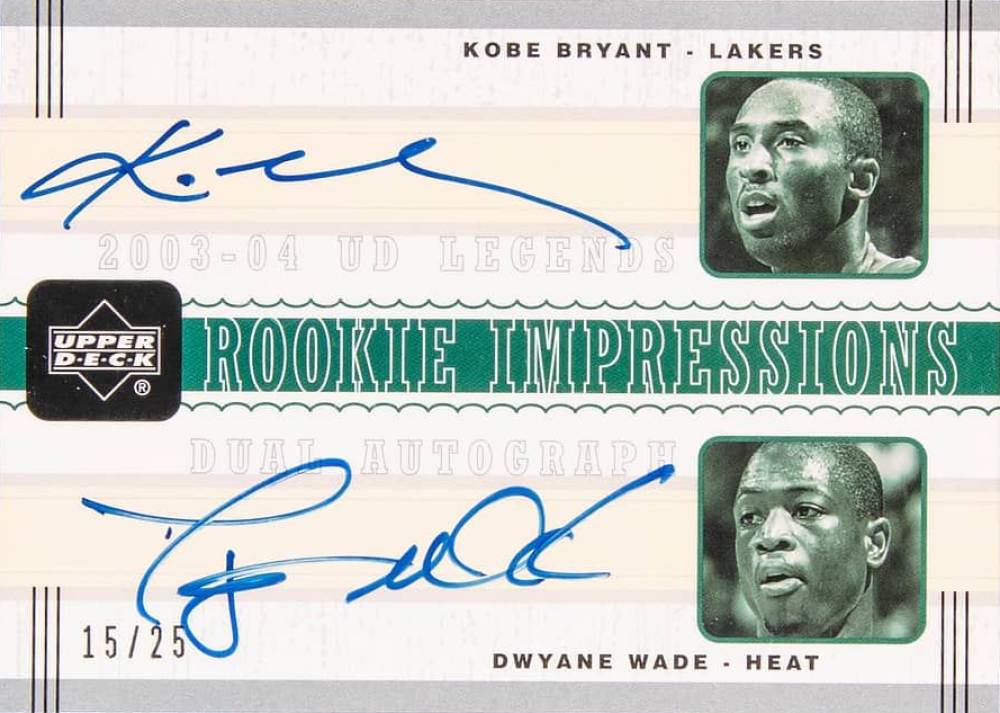 2003 Upper Deck Legends Rookie Impressions Dual Autograph  Bryant/Wade #KB/DW Basketball Card