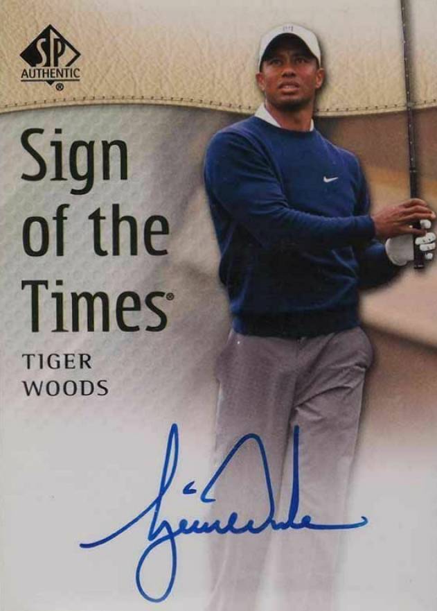 2014 SP Authentic Sign of Times Tiger Woods #TW Golf Card