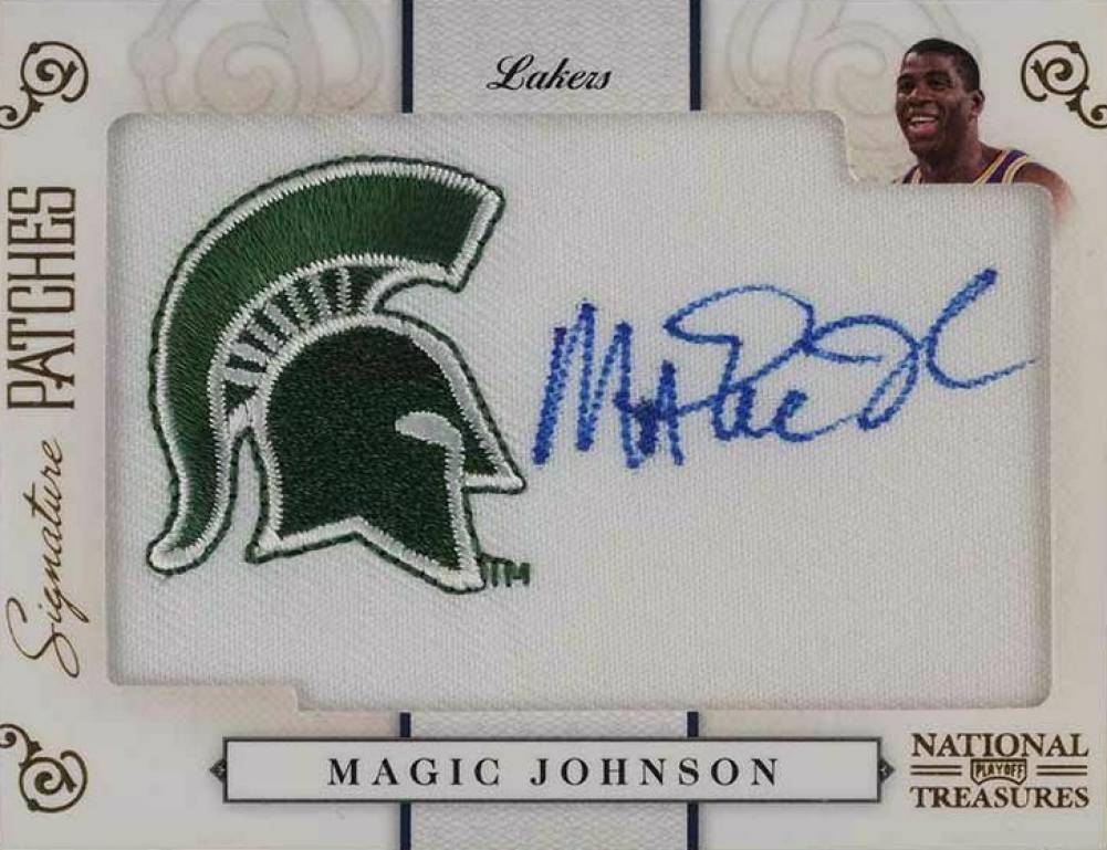 2009 Playoff National Treasures Signature Patch College Magic Johnson #25 Basketball Card