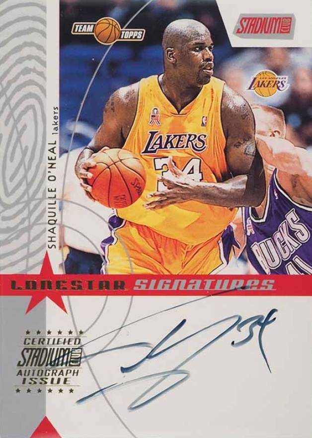 2002 Stadium Club Lone Star Signatures Shaquille O'Neal #LS-SO Basketball Card