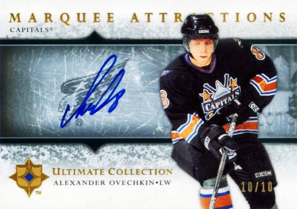 2005 Ultimate Collection Marquee Attractions Alexander Ovechkin #MA48 Hockey Card