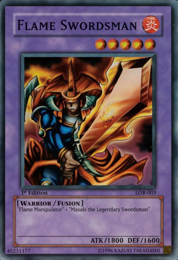2002 YU-GI-Oh! Lob-Legend of Blue Eyes White Dragon Flame Swordsman #003 TCG Card