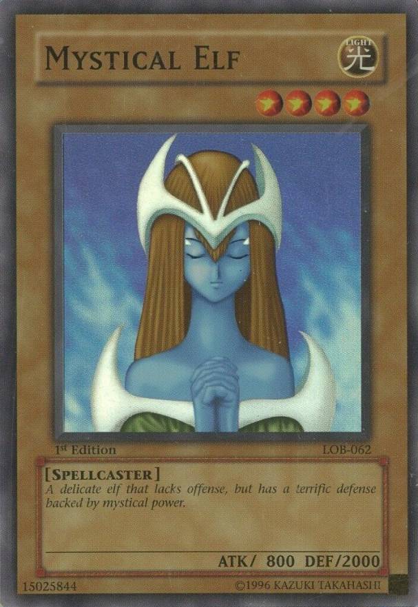 2002 YU-GI-Oh! Lob-Legend of Blue Eyes White Dragon Mystical Elf #062 TCG Card