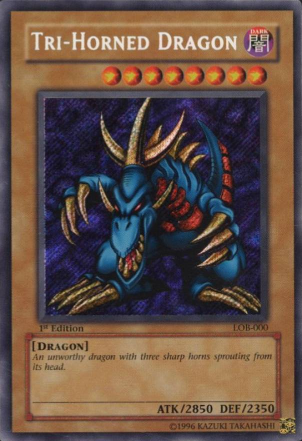2002 YU-GI-Oh! Lob-Legend of Blue Eyes White Dragon Tri-Horned Dragon #000 TCG Card