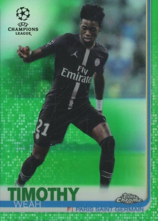 2018 Topps Chrome UEFA Champions League Timothy Weah #92 Soccer Card