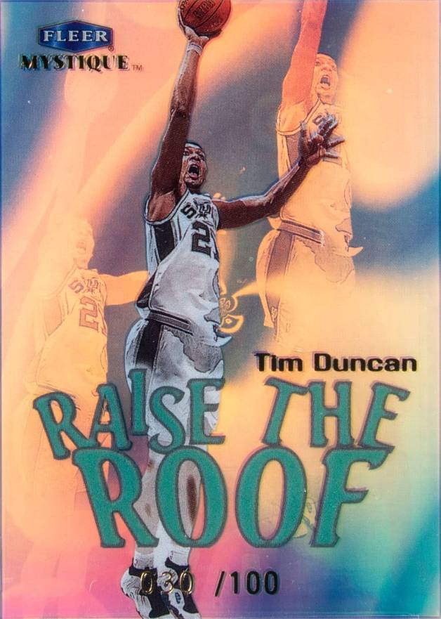 1999 Fleer Mystique Raise the Roof Tim Duncan #3 Basketball Card