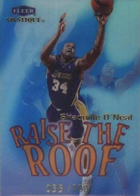 1999 Fleer Mystique Raise the Roof Shaquille O'Neal #8 Basketball Card