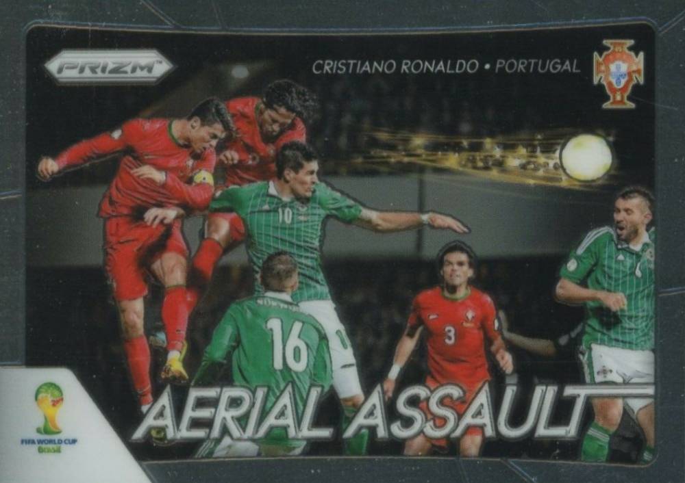 2014 Panini Prizm World Cup Aerial Assault Cristiano Ronaldo #1 Soccer Card