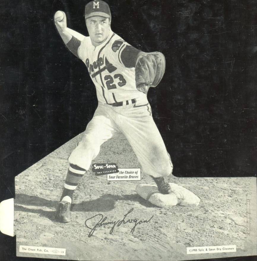 1955 Spic & Span Braves Die-Cut Johnny Logan # Baseball Card