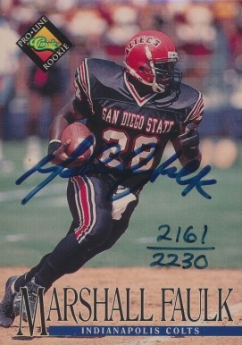 1994 Pro Line Live Autographs Marshall Faulk # Football Card
