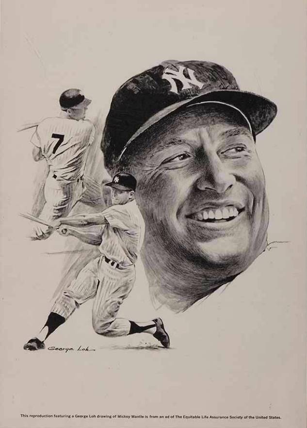 1963 Equitable Sports Hall of Fame Mickey Mantle # Baseball Card