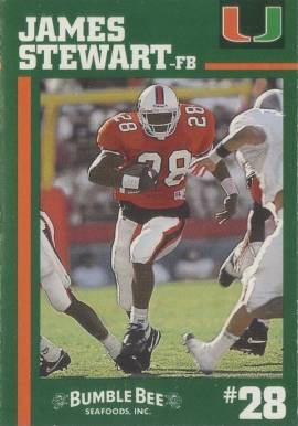 1994 Miami/Bumble Bee Perforated James Stewart # Football Card