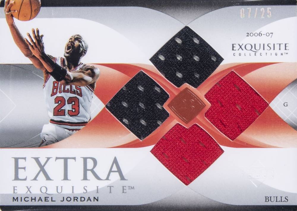 2006 Upper Deck Exquisite Collection Extra Exquisite Jerseys Michael Jordan #EEMJ2 Basketball Card