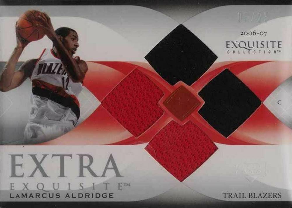 2006 Upper Deck Exquisite Collection Extra Exquisite Jerseys LaMarcus Aldridge #EELA Basketball Card