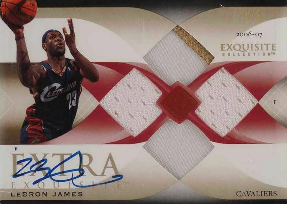 2006 Upper Deck Exquisite Collection Extra Exquisite Jerseys LeBron James #EELJ Basketball Card
