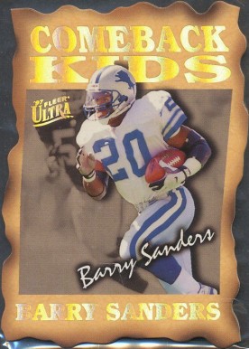 1997 Ultra Comeback Kids Barry Sanders #2 Football Card
