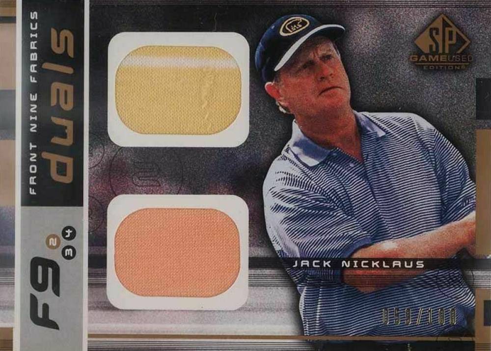 2003 SP Game Used Front 9 Fabrics Jack Nicklaus #F9-JN Golf Card