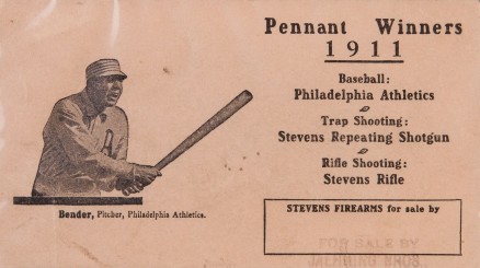 1911 Stevens Firearms Chief Bender #3 Baseball Card