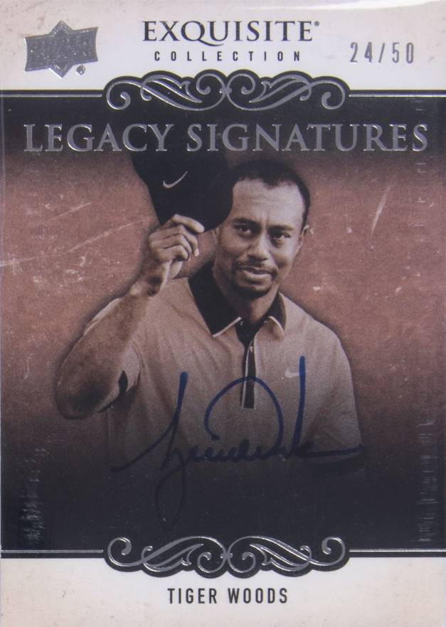 2014 Upper Deck Exquisite Collection Legacy Signatures Tiger Woods #LS-WO Golf Card