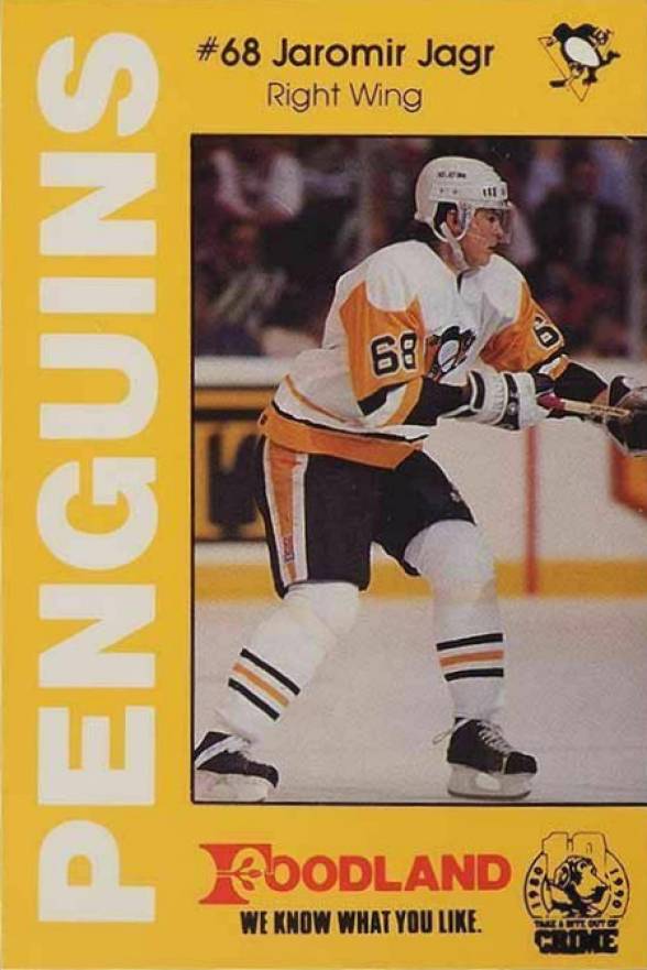 1990 Penguins Foodland Jaromir Jagr #11 Hockey Card