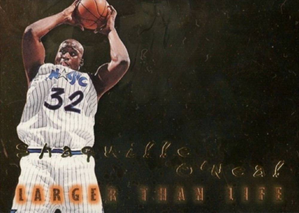 1996 Skybox Premium Larger Than Life Shaquille O'Neal #B15 Basketball Card