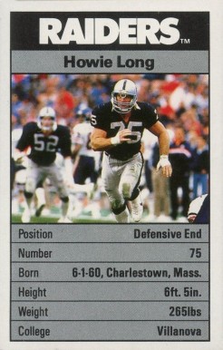 1988 Ace Fact Pack Howie Long # Football Card