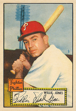1952 Topps Willie Jones #47b Baseball Card