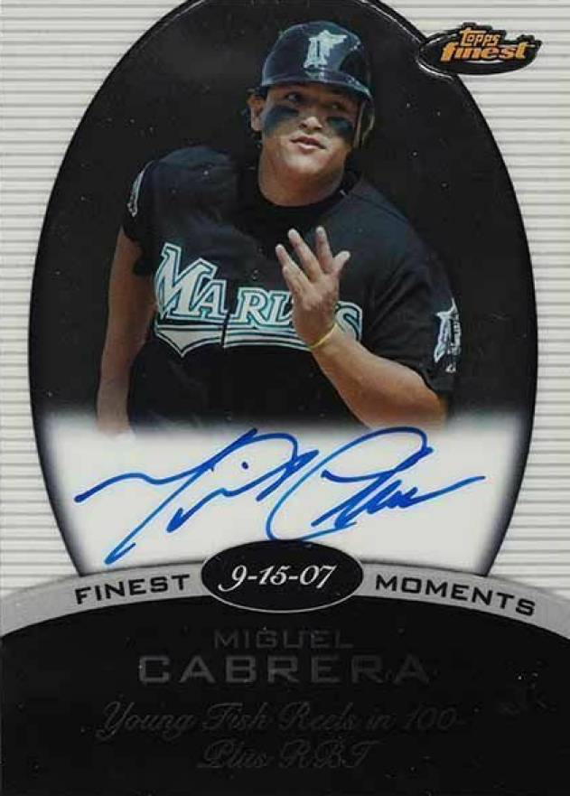 2008 Finest Moments Autographs Miguel Cabrera #JMC Baseball Card
