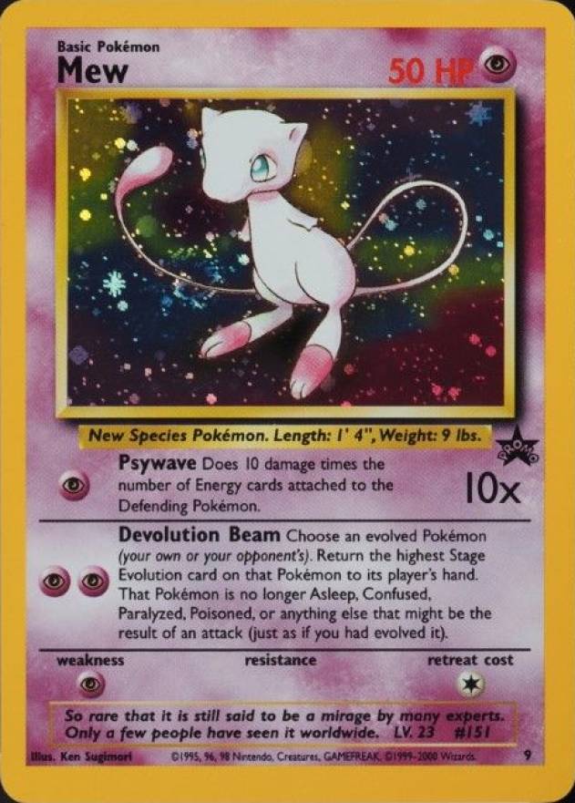 2000 Pokemon Promo Black Star Mew-Holo #9 TCG Card
