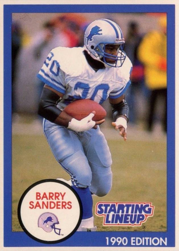 1990 Kenner Starting Lineup Barry Sanders # Football Card