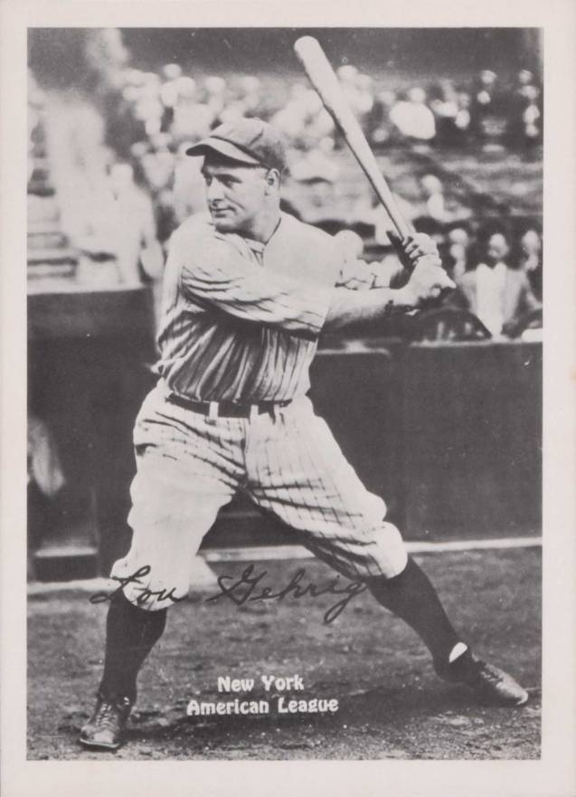 1929 R316 5 X 7 Photos Lou Gehrig # Baseball Card