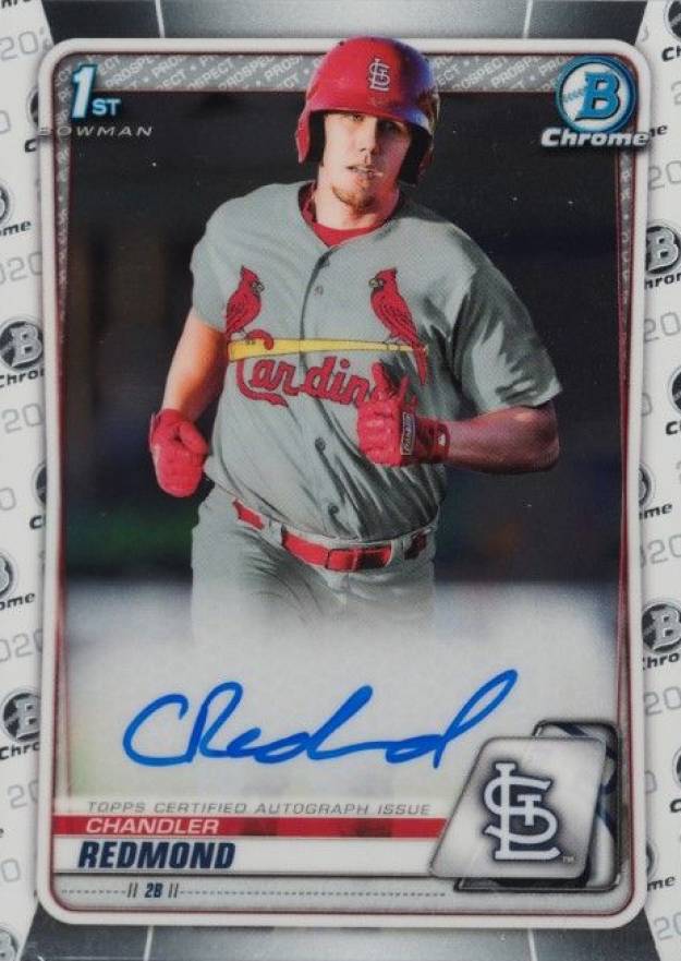2020  Bowman Chrome Prospect Autographs Chandler Redmond #CPACR Baseball Card