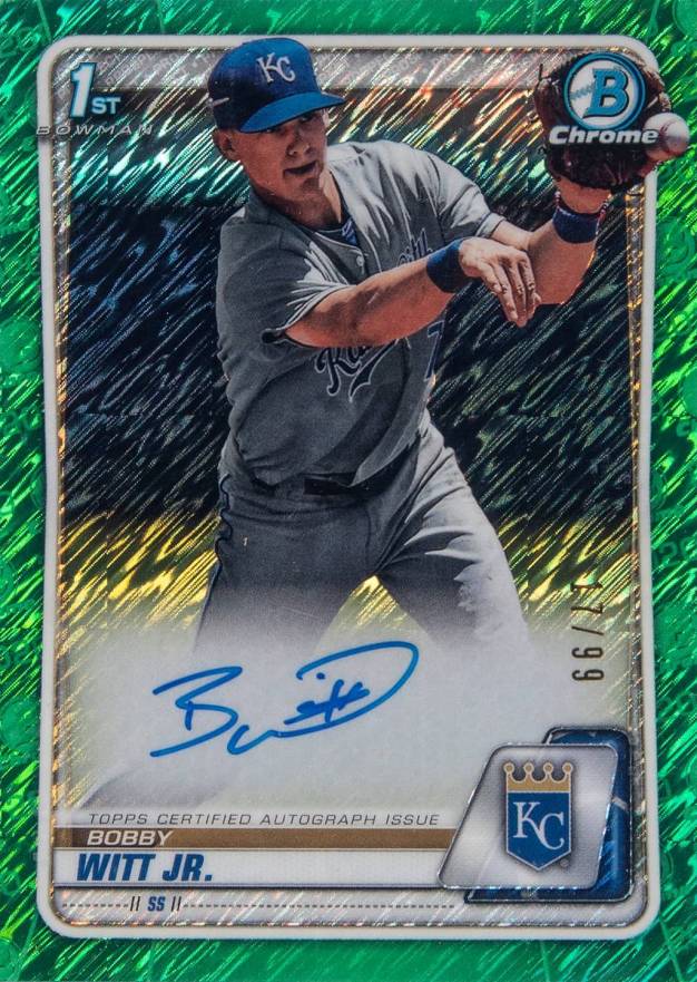 2020  Bowman Chrome Prospect Autographs Bobby Witt Jr. #CPABWJ Baseball Card