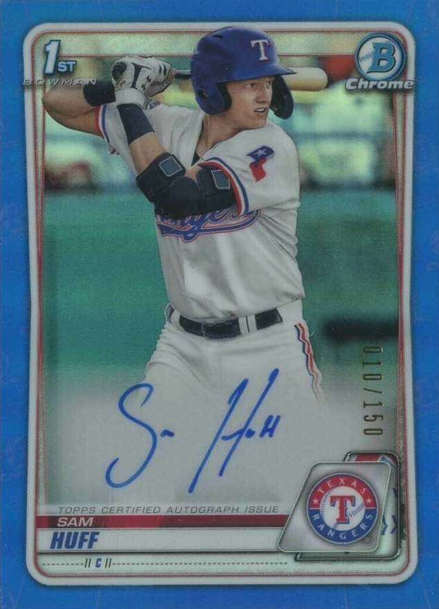 2020  Bowman Chrome Prospect Autographs Sam Huff #CPASH Baseball Card