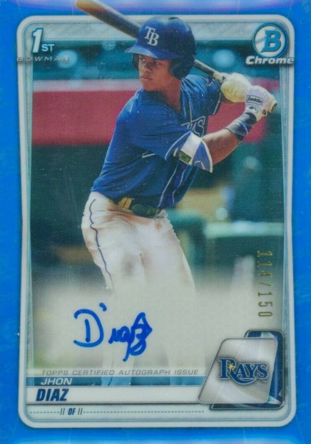 2020  Bowman Chrome Prospect Autographs Jhon Diaz #CPAJDI Baseball Card