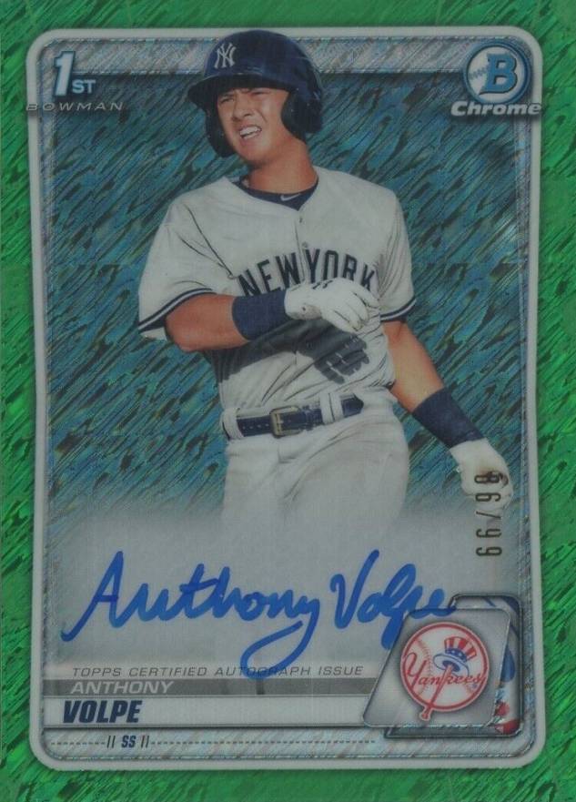 2020  Bowman Chrome Prospect Autographs Anthony Volpe #CPAAV Baseball Card