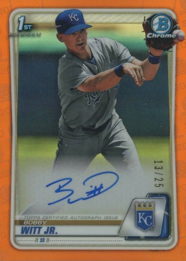 2020  Bowman Chrome Prospect Autographs Bobby Witt Jr. #CPABWJ Baseball Card